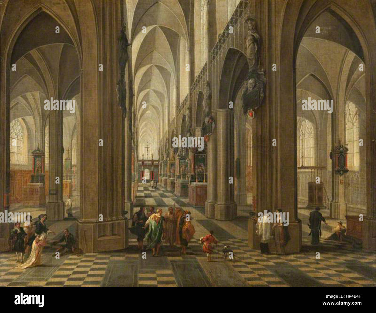 Pieter Neefs II - l'intérieur de la cathédrale d'Anvers Banque D'Images