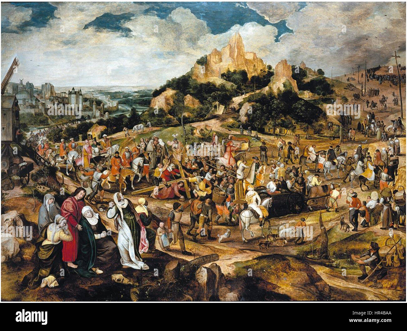 Le Christ sur la route du Calvaire de Peeter Baltens dépeint la souffrance du Christ alors qu'il porte la croix, un thème commun dans Christian compris L'œuvre reflète l'attention de Baltens aux détails et la profondeur émotionnelle du récit passion. Banque D'Images