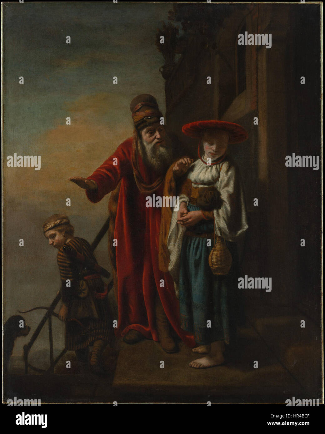 Nicolaes MAES - Licenciement d'Agar et Ismaël Banque D'Images