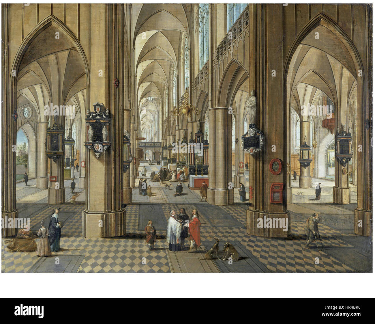 Pieter Neefs - intérieur de la cathédrale d'Anvers Banque D'Images