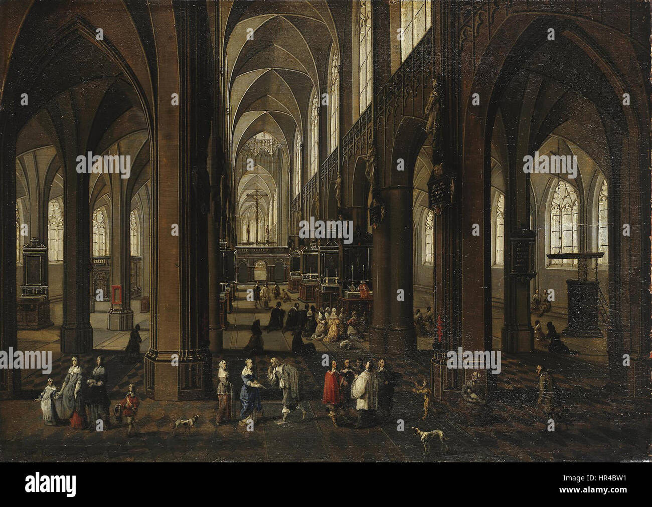 Pieter Neefs Frans Francken II et III - l'intérieur de la cathédrale d'Anvers Banque D'Images