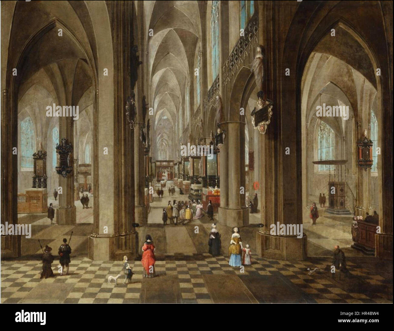 Pieter Neefs le jeune - l'intérieur de la cathédrale d'Anvers Banque D'Images