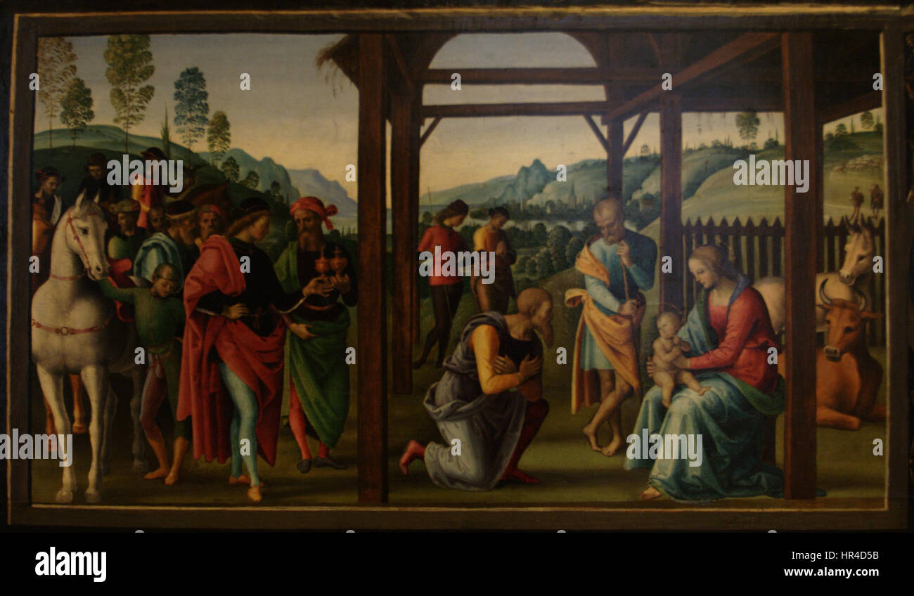 Perugino - L'Adoration des Mages Banque D'Images