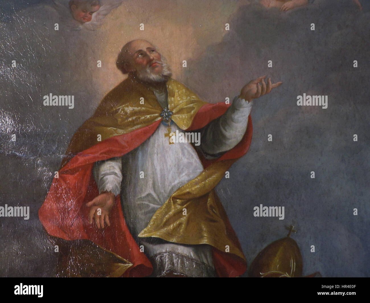 La pièce 'Offenheim constitué Arbogast' met en valeur un sujet historique ou architectural, éventuellement lié à un bâtiment religieux ou civique à Offenheim. L'œuvre reflète le style architectural et le design de l'époque. Banque D'Images