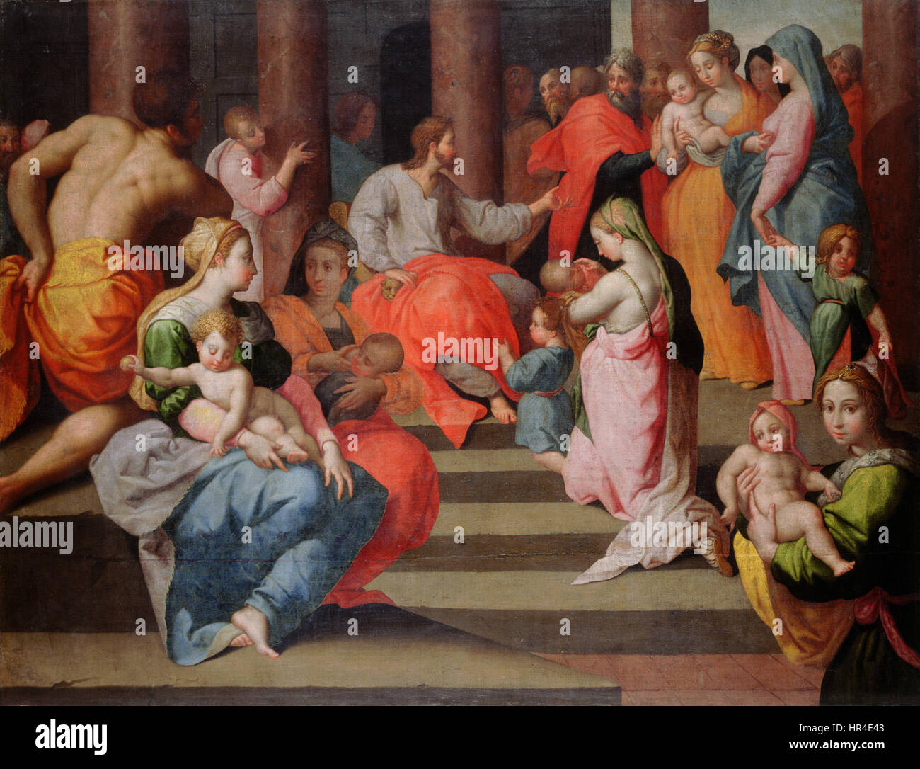 'Pustite male k meni' d'Otto van Veen est une peinture reflétant des thèmes religieux et moraux. L’œuvre capture un moment dramatique, illustrant l’intensité spirituelle, typique du style Van Veen de la fin du XVIe siècle. Banque D'Images