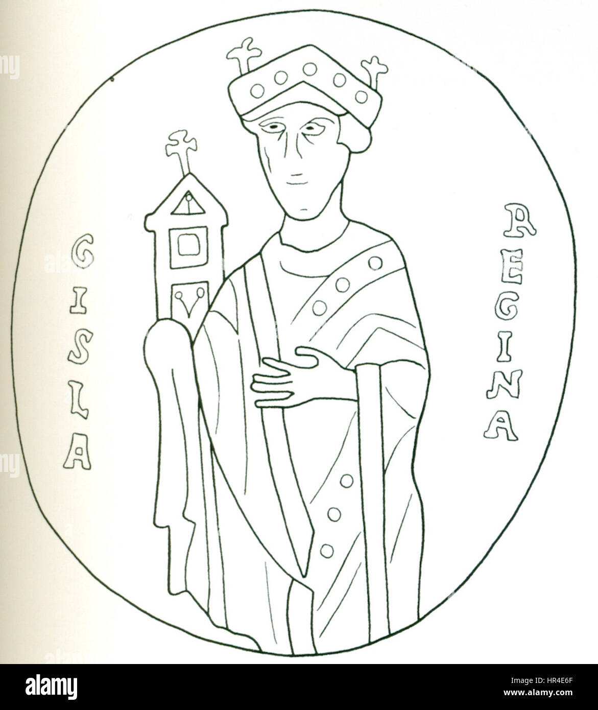 Représentation de Gisela de Hongrie sur le couronnement pall Banque D'Images