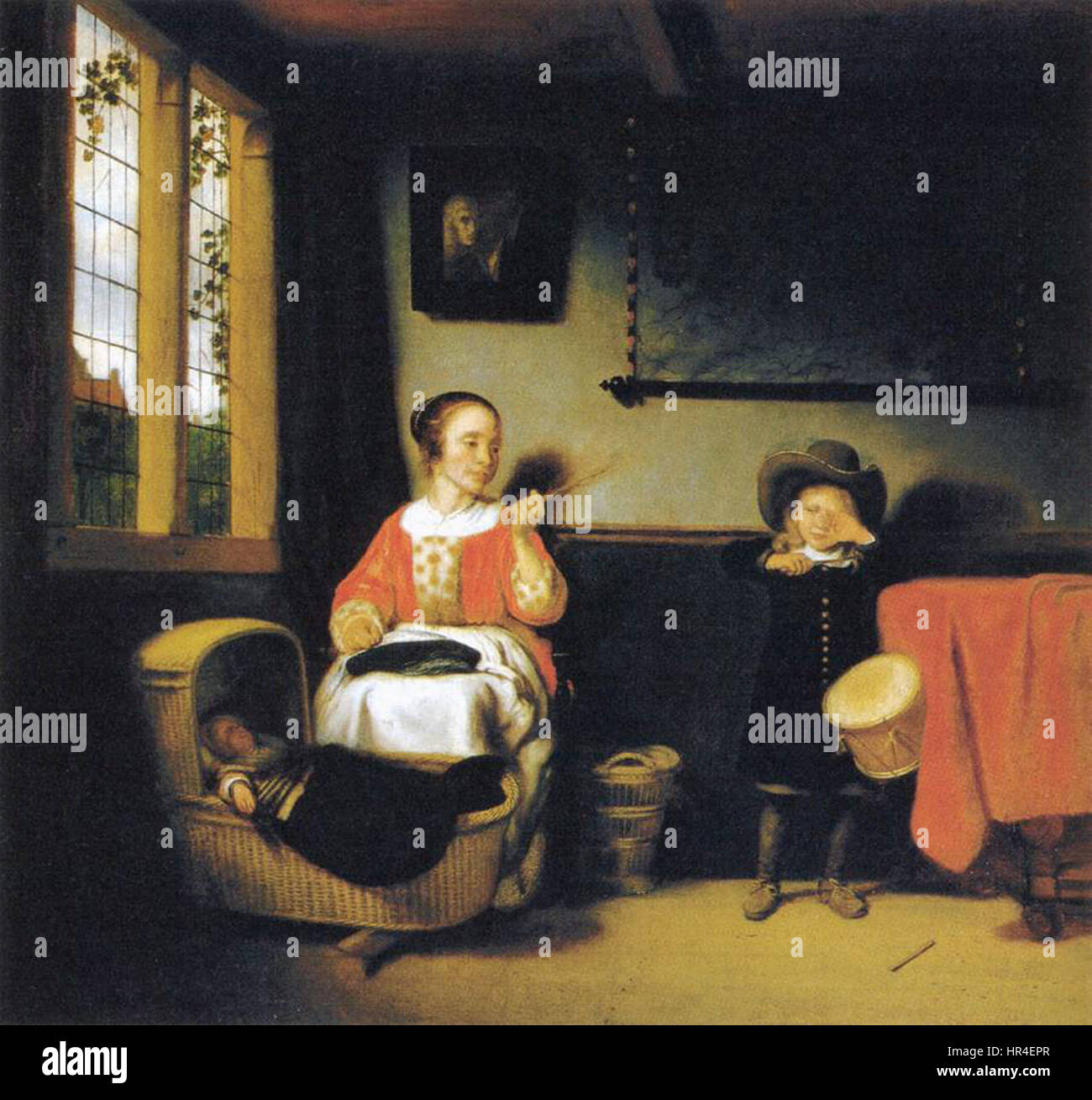 Nicolaes MAES - Naughty Le Drummer Boy - WGA13816 Banque D'Images