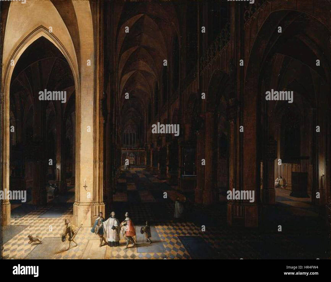 Peeter Neeffs (I) - l'intérieur de la cathédrale d'anvers la nuit - WGA16474 Banque D'Images
