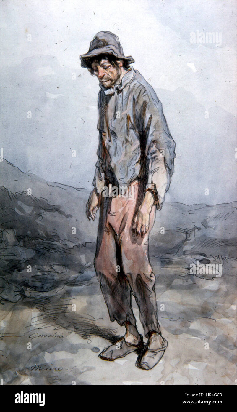 Paul Gavarni - la misère - Walters 371460 Banque D'Images