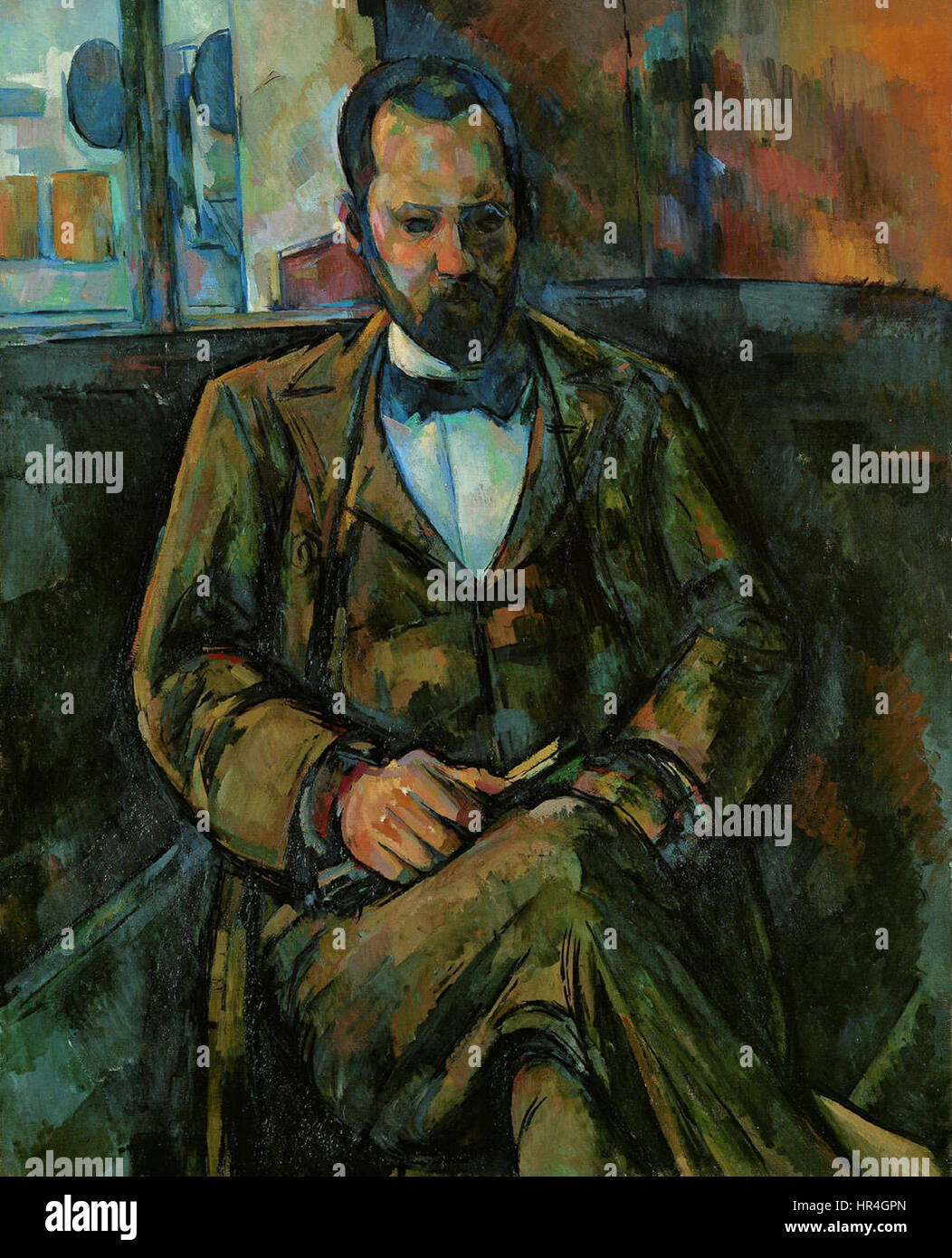 Ce portrait représente Ambroise Vollard, marchand et éditeur d'art français influent, connu pour son rôle dans la promotion d'artistes modernes comme Picasso, Cézanne et Gauguin. Banque D'Images