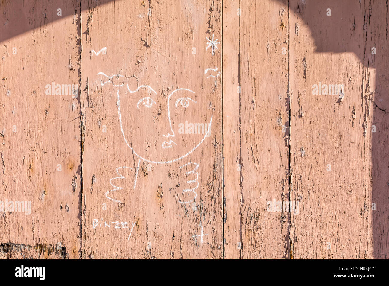 Graffiti sur le côté d'un immeuble à Gustavia St Bart's Banque D'Images