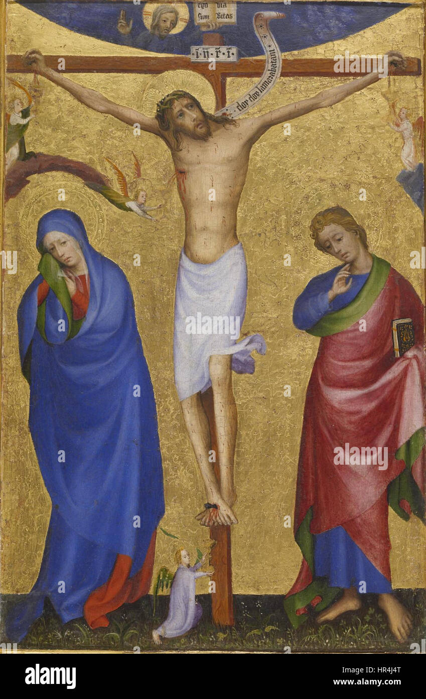 - Russisch deux panneaux représentant l'Annonciation, le Baptême du Christ et la Crucifixion de l'Antwerp-Baltimore Quadriptych - Walters 371683 Banque D'Images