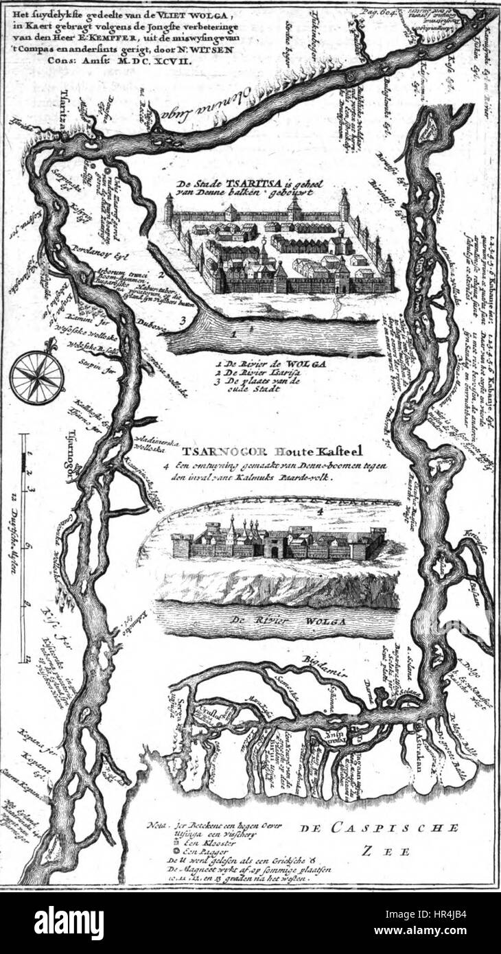 Nicolaas Witsen. Caspische de Zee. 1705 Banque D'Images