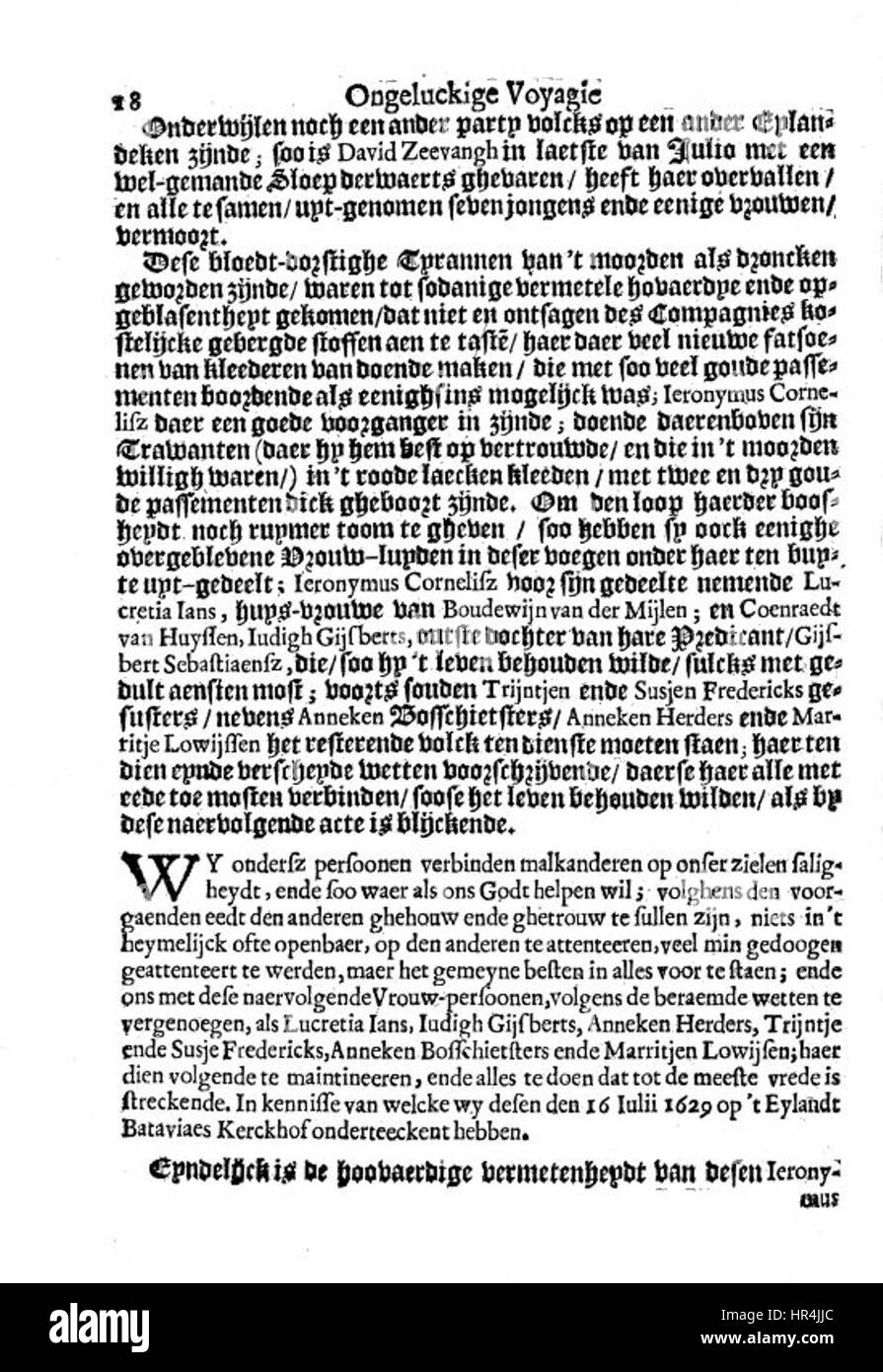 Ongeluckige voyagie vant schip Batavia (page 18) Banque D'Images