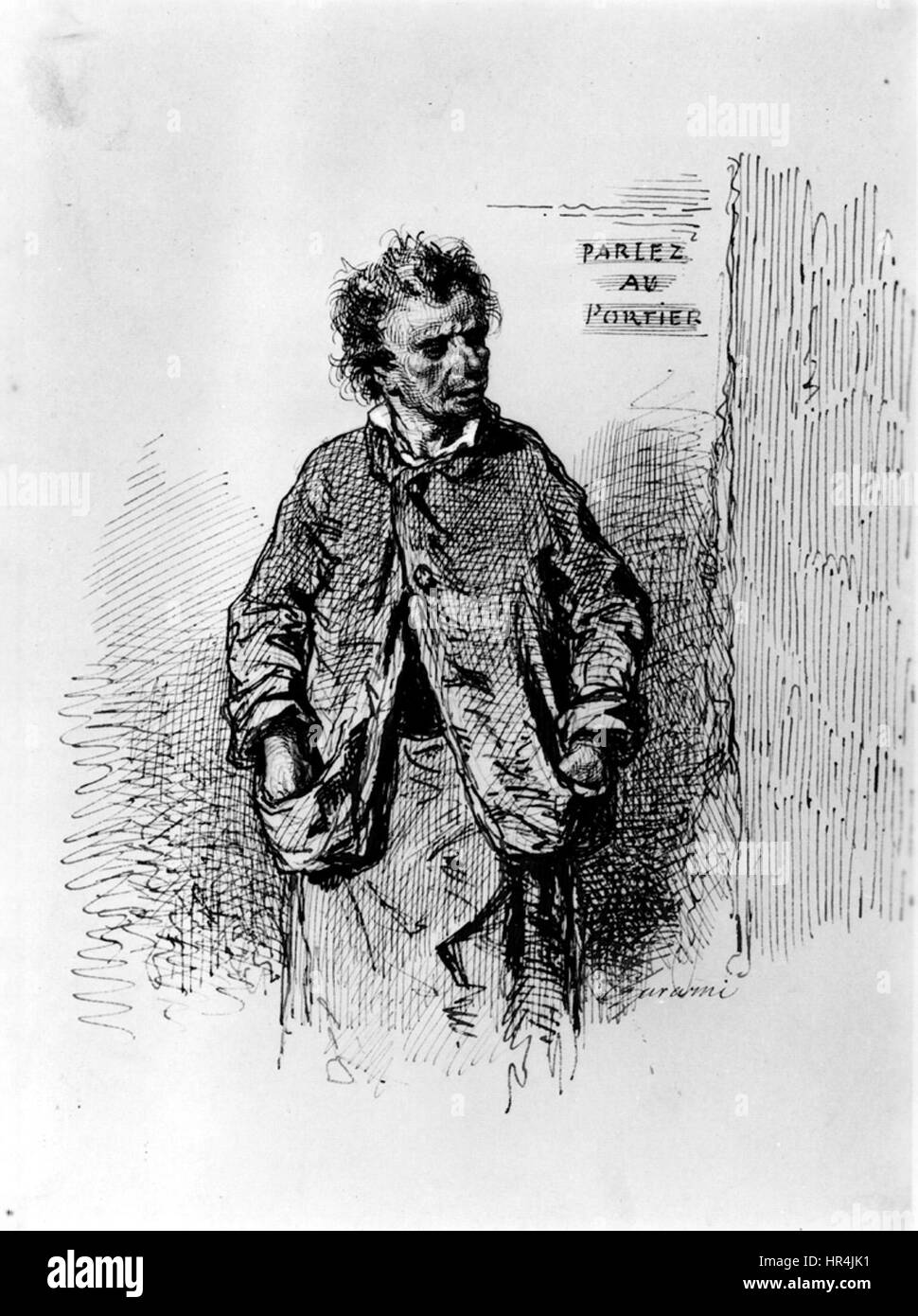 Paul Gavarni - Le bagagiste - Walters 371433 Banque D'Images