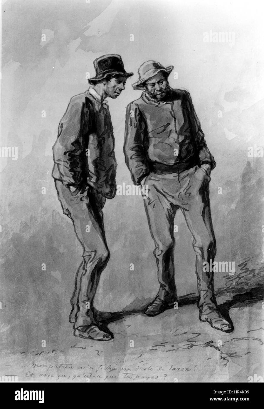 Paul Gavarni - Deux paysans - Walters 371436 Banque D'Images