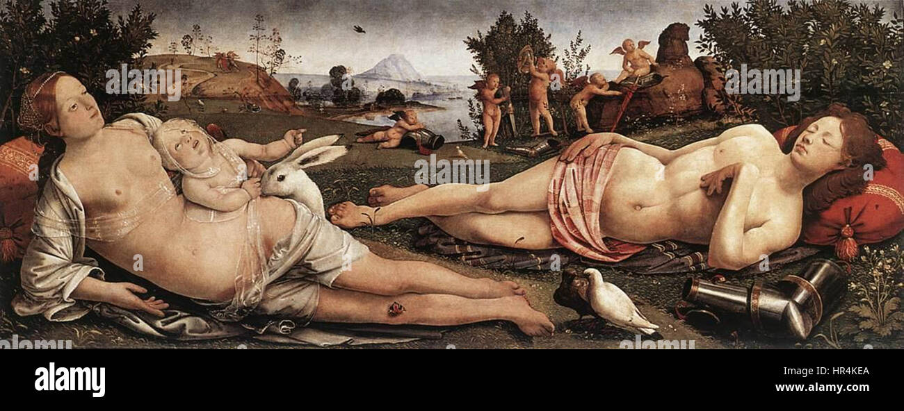 Piero di Cosimo - Vénus, Mars et cupidon - WGA17654 Banque D'Images