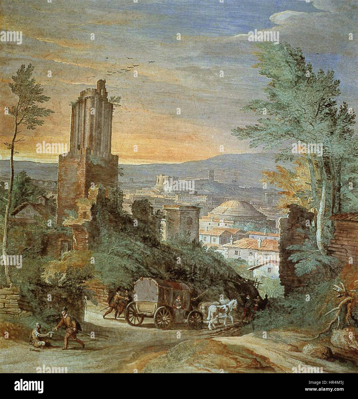 Paul Bril - paysage avec ruines romaines - WGA03189 Banque D'Images