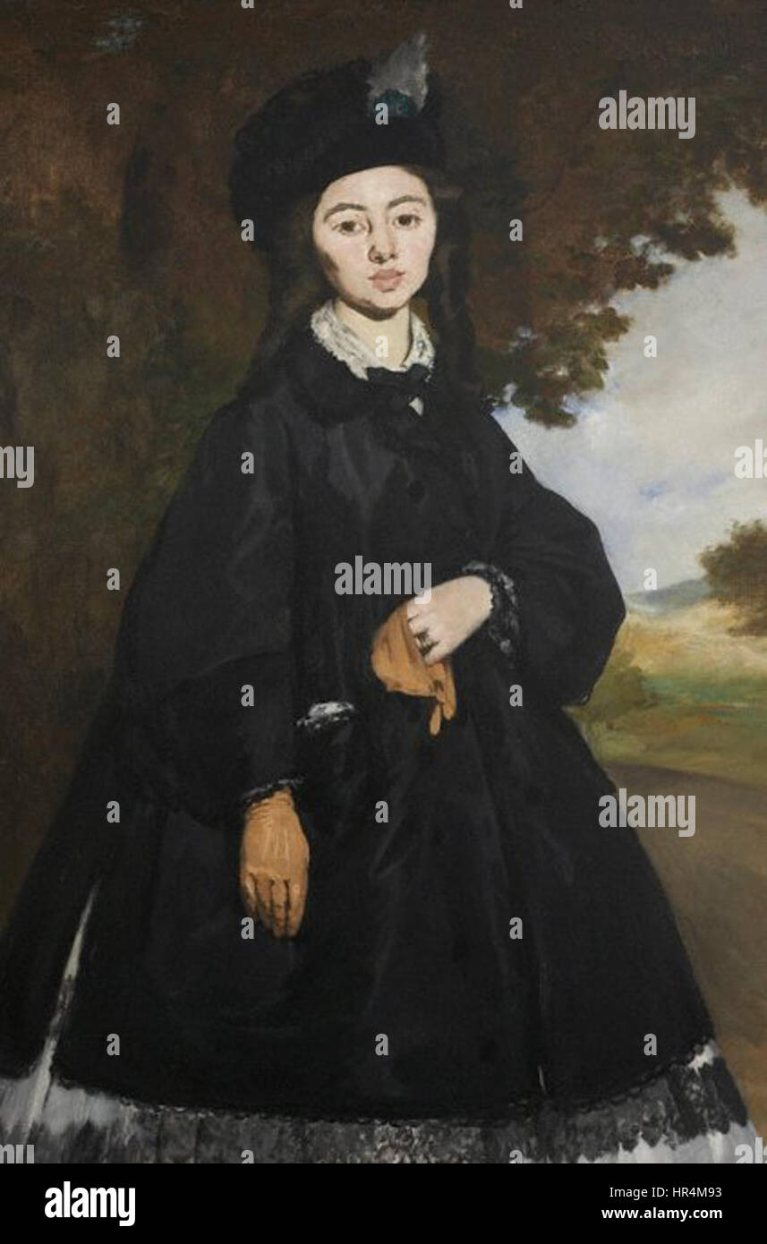 Portrait de Madame Brunet (également connu sous le nom de jeune femme en 1860), peint en 1860-1863, et en 1867 par Manet, Getty Banque D'Images