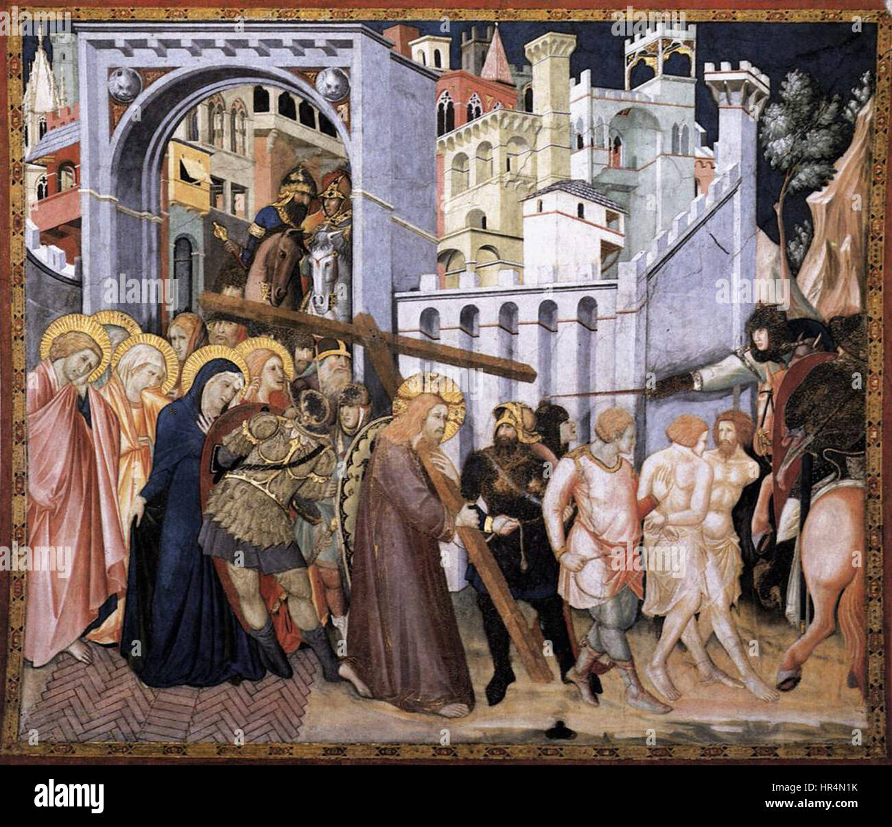 Pietro Lorenzetti - Le chemin du Calvaire - WGA13511 Banque D'Images