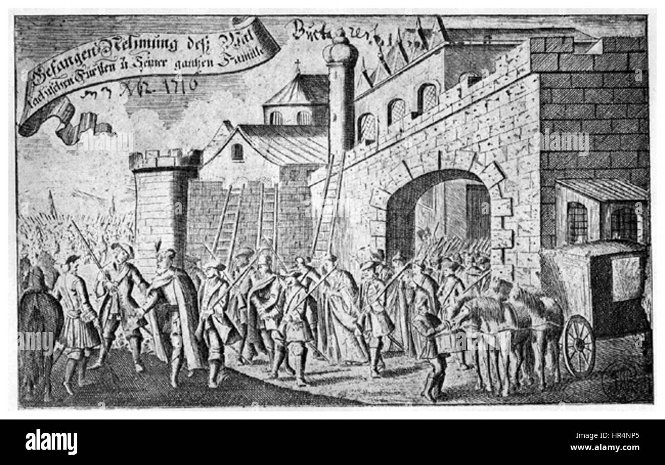 Nicolae Mavrocordat capturés à Curtea Veche par l'armée autrichienne, 1716 Banque D'Images