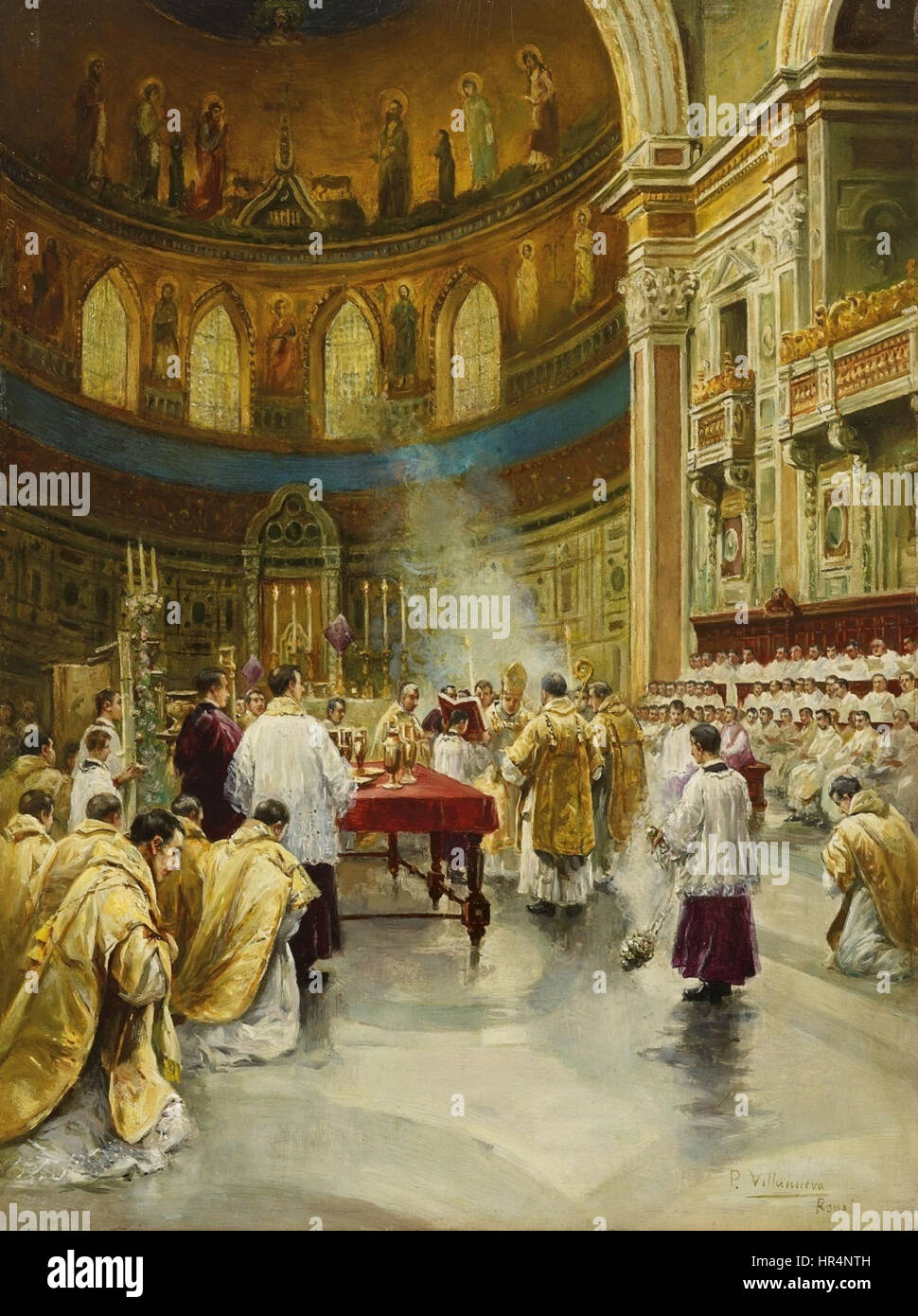 P Villanueva Messe im Latran Banque D'Images