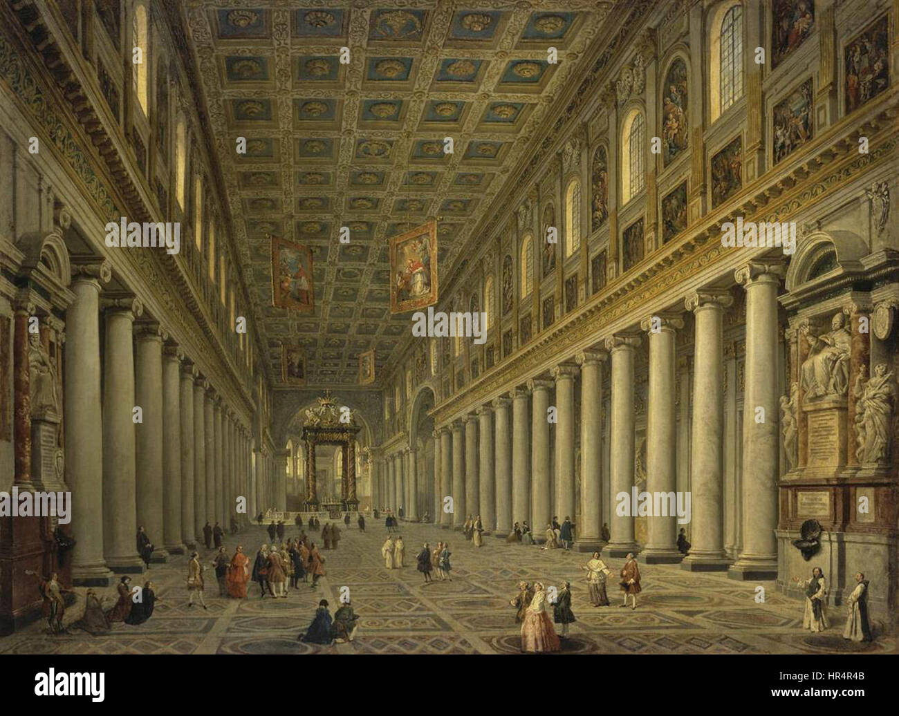 Giovanni Paolo Pannini, - l'intérieur de l'église Santa Maria Maggiore à Rome - 1750 Banque D'Images