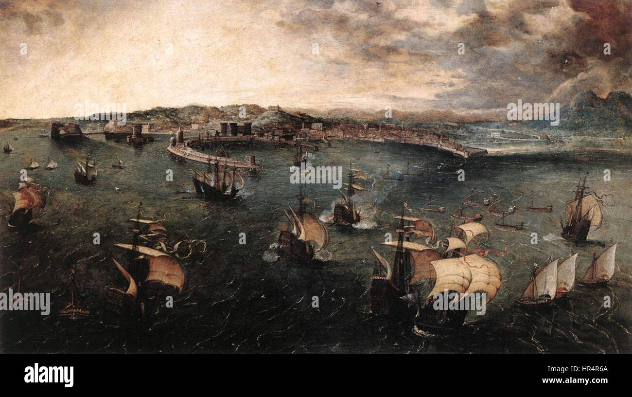 Pieter Bruegel l'ancien - Bataille navale dans le golfe de Naples - WGA03522 Banque D'Images