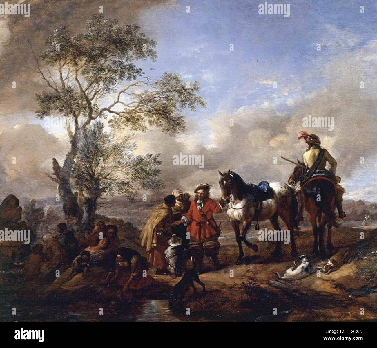 Wouwerman Philips - l'arrêt à un camp de gitans - WGA25872 Banque D'Images