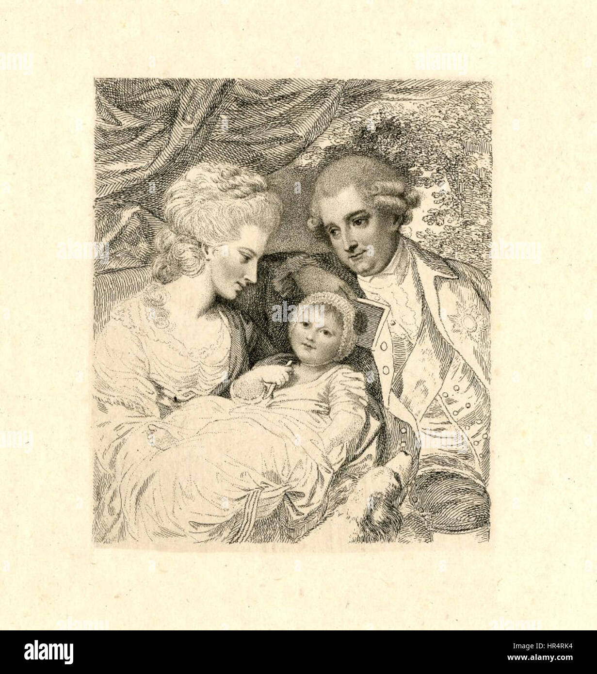 Portraits de Duc et Duchesse de Marlborough et infantile Francis Spencer par Francesco Bartolozzi Banque D'Images