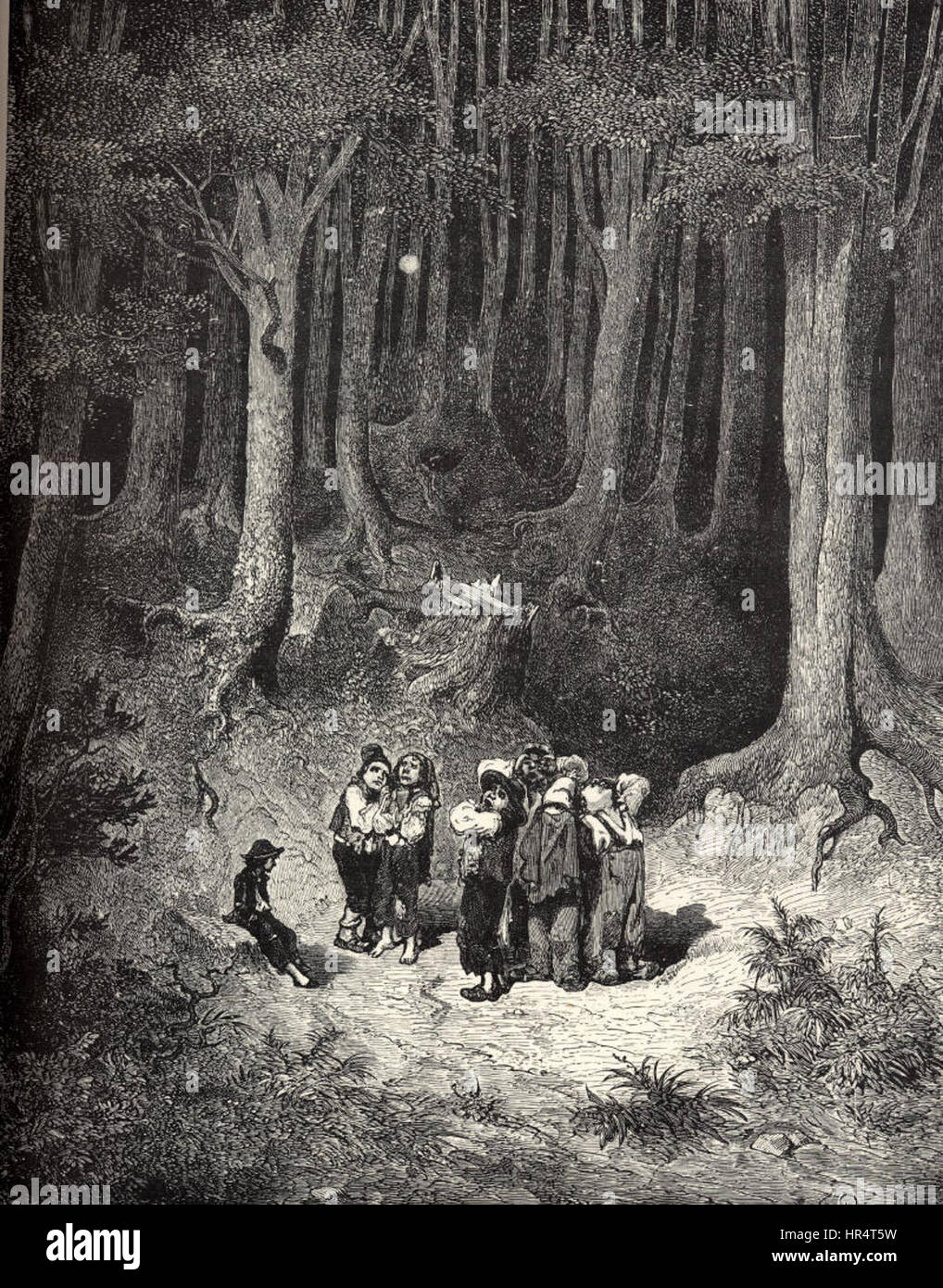 L'œuvre intitulée 'Poucet 3' est une interprétation détaillée et imaginative du conte de fées 'Tom Thumb' (le petit Poucet). L'artiste capture l'essence de ce personnage folklorique, le présentant d'une manière visuellement frappante et stimulante, avec des thèmes de l'enfance et de l'aventure. Banque D'Images
