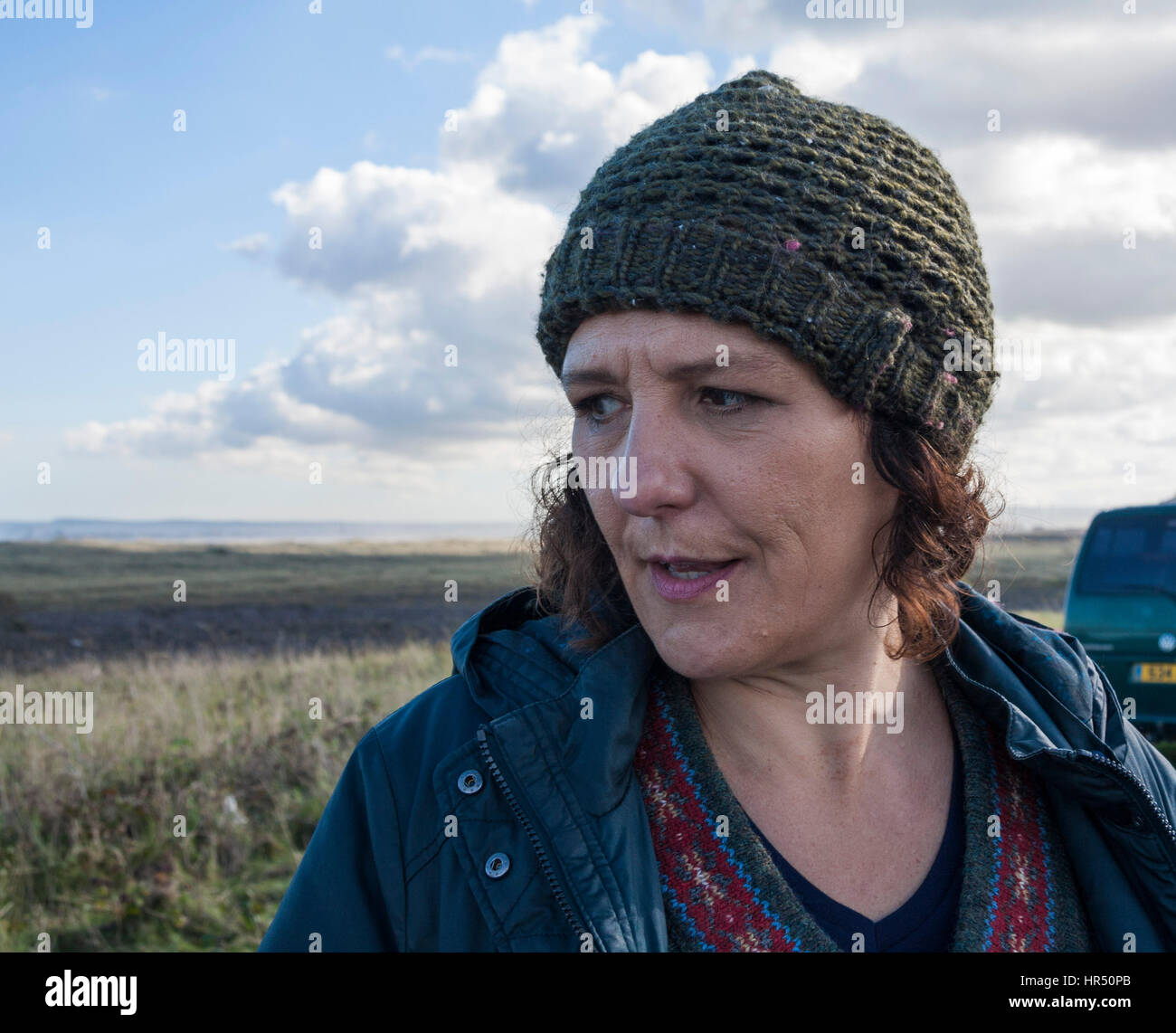 Actrice, Caroline Loncq, sur le plateau de Vera, une série dramatique de la  police Photo Stock - Alamy