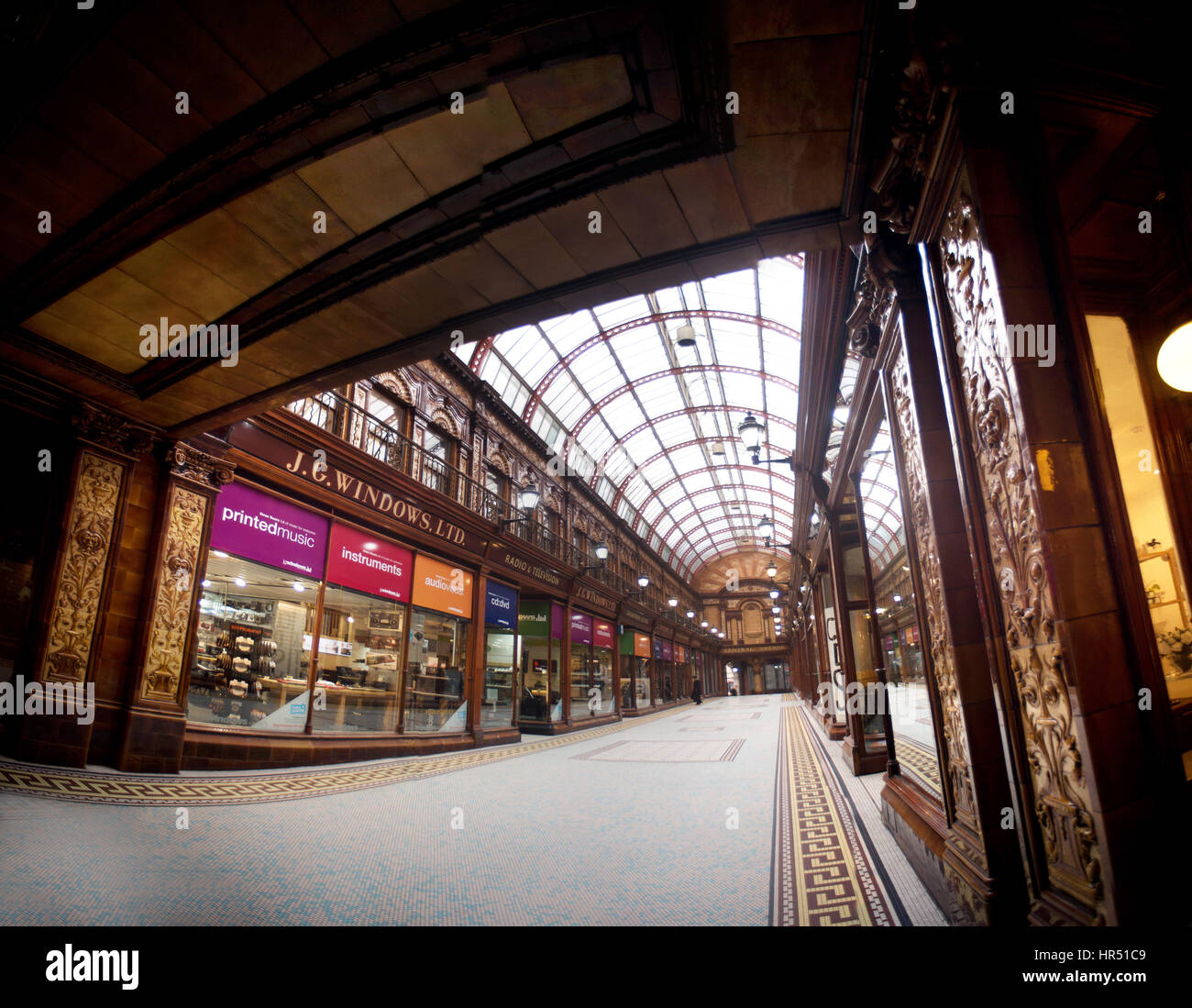 Vue panoramique sur l'Arcade centrale, Grainger Town, Newcastle-upon-Tyne Banque D'Images