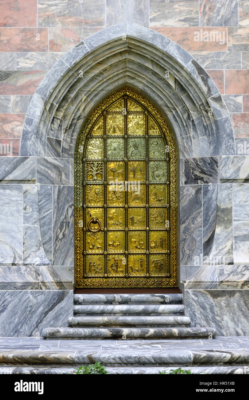 La porte ouvragée de La Tour Bok sur Jardins De La Tour Bok à Lake Wales, Florida, United States of America Banque D'Images