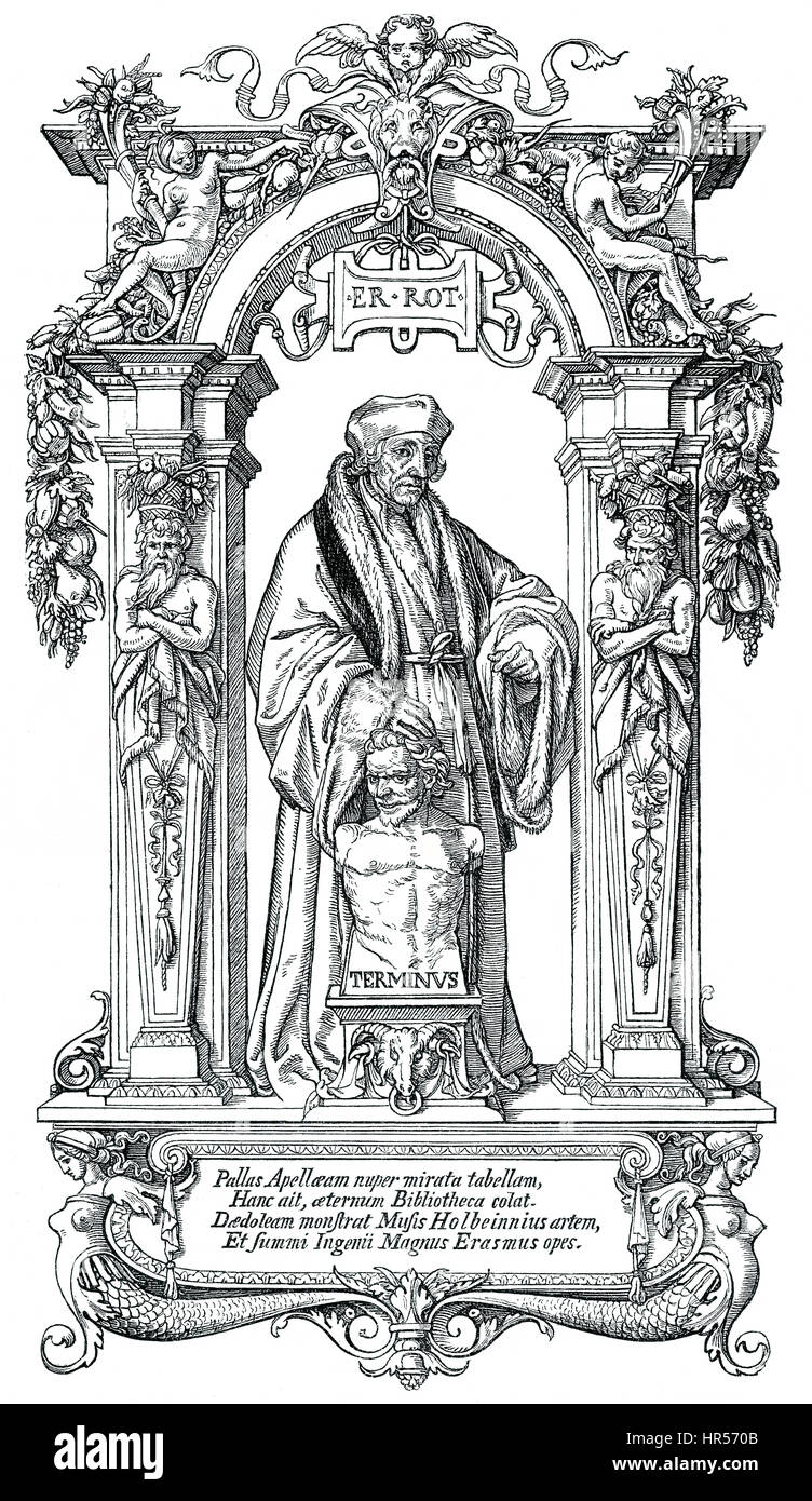 Desiderius Erasmus de Rotterdam, 1465 - 1536, d'un humaniste néerlandais, théologien, philosophe, universitaire et auteur Banque D'Images