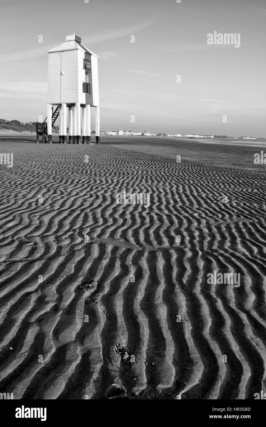 Burnham-on-Sea phare faible, Somerset, Angleterre Banque D'Images