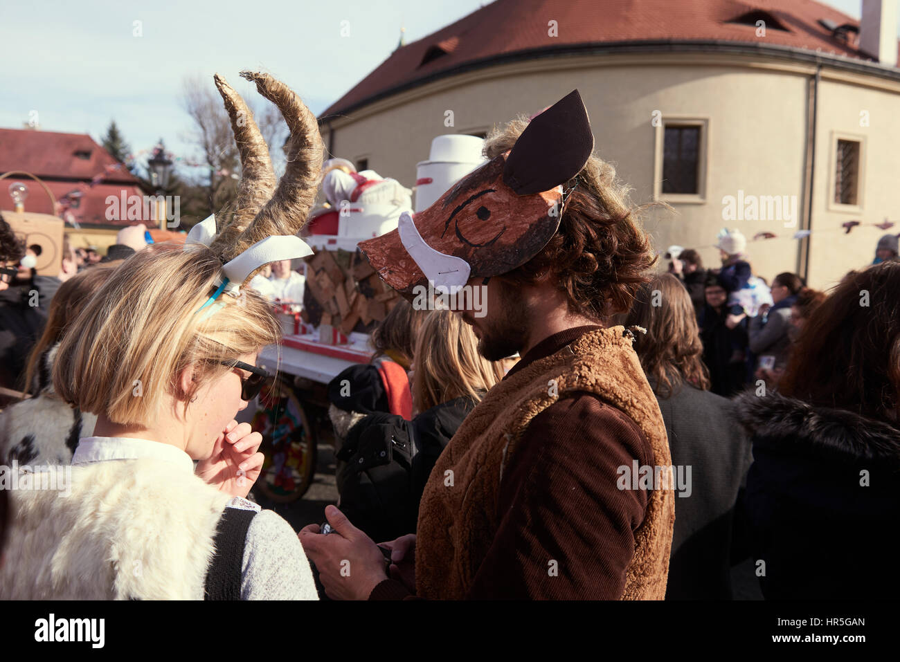 20 anniversaire du carnaval traditionnel (Masopust) à Roztoky près de Prague. Banque D'Images
