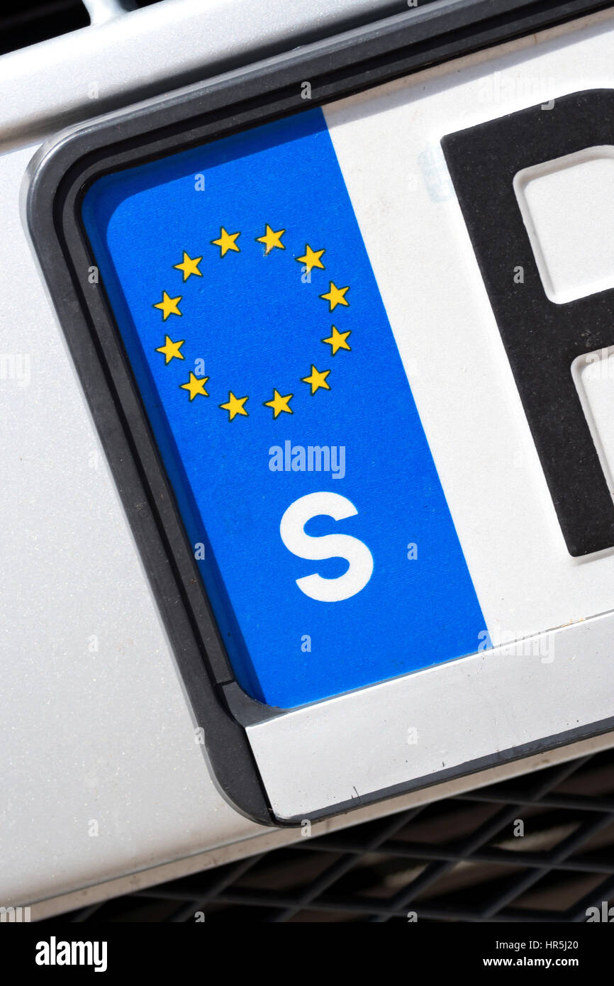 Pays de l'UE identifiant de la plaque d'immatriculation de voiture : Suède Banque D'Images