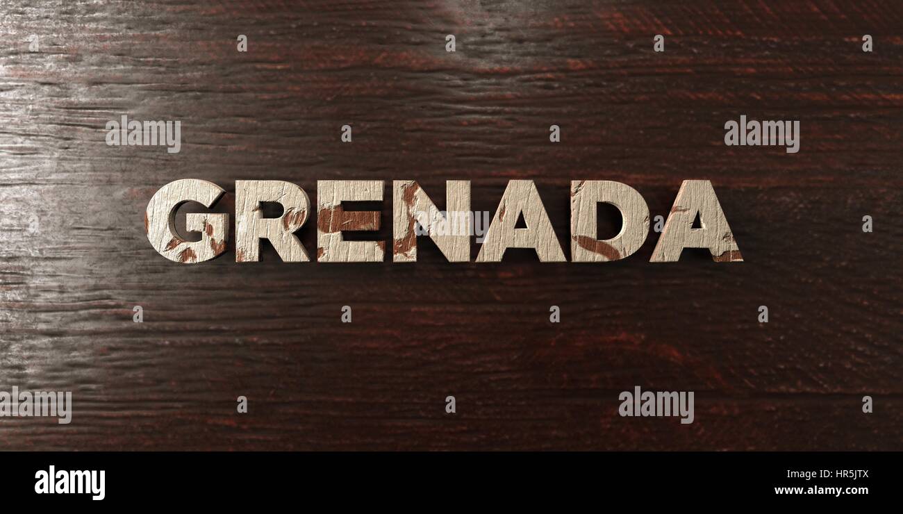 Grenade - grungy titre en bois sur l'érable - rendu 3D d'images libres de droits. Cette image peut être utilisée pour un site web en ligne bannière publicitaire ou d'une p Banque D'Images