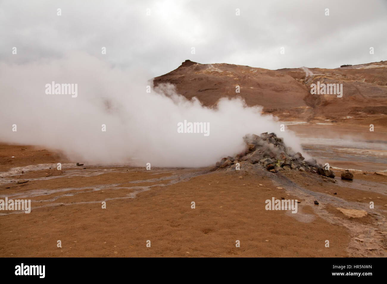 Région du volcan actif géothermique Namaskard à Akureyri, Islande Banque D'Images