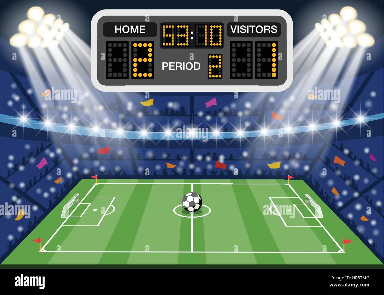 Avec le stade de soccer intérieur Illustration de Vecteur