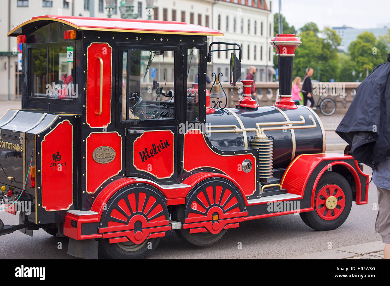 Visite touristique en train dans la ville de Göteborg. Banque D'Images