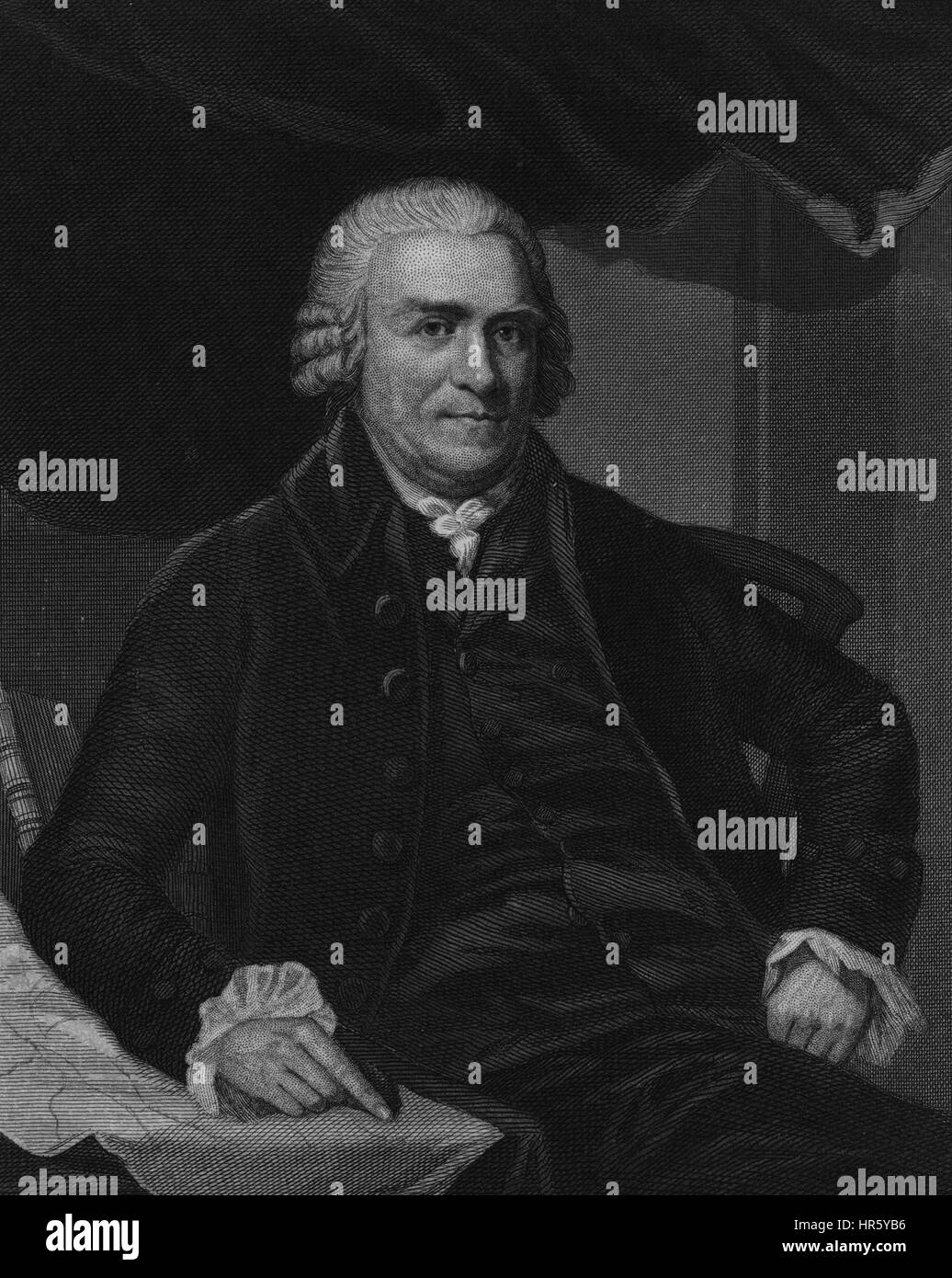 Portrait de Samuel Adams, philosophe politique et père fondateur de l'United States, par Henry Bryan Hall, 1770. À partir de la Bibliothèque publique de New York. Banque D'Images