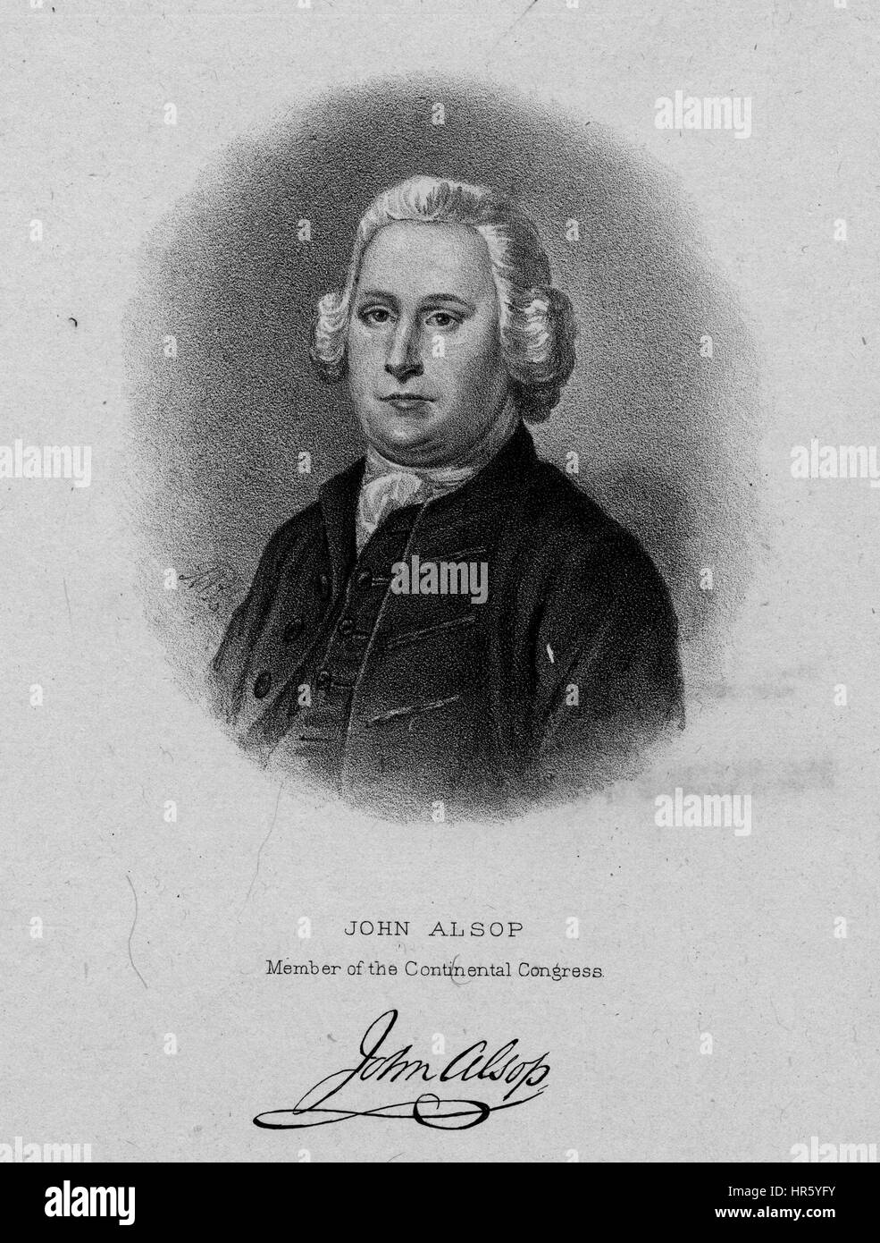 Portrait de John Alsop, délégué de New York au Congrès continental, 1770. Banque D'Images