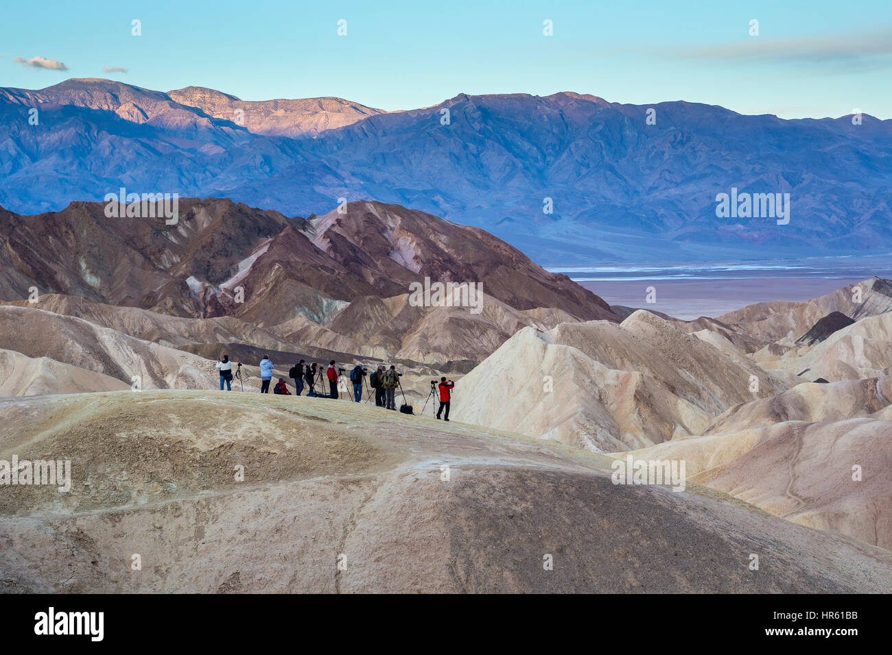 Les photographes, les touristes, Zabriskie Point Zabriskie point, Death Valley National Park, Death Valley, California, United States, Amérique du Nord Banque D'Images