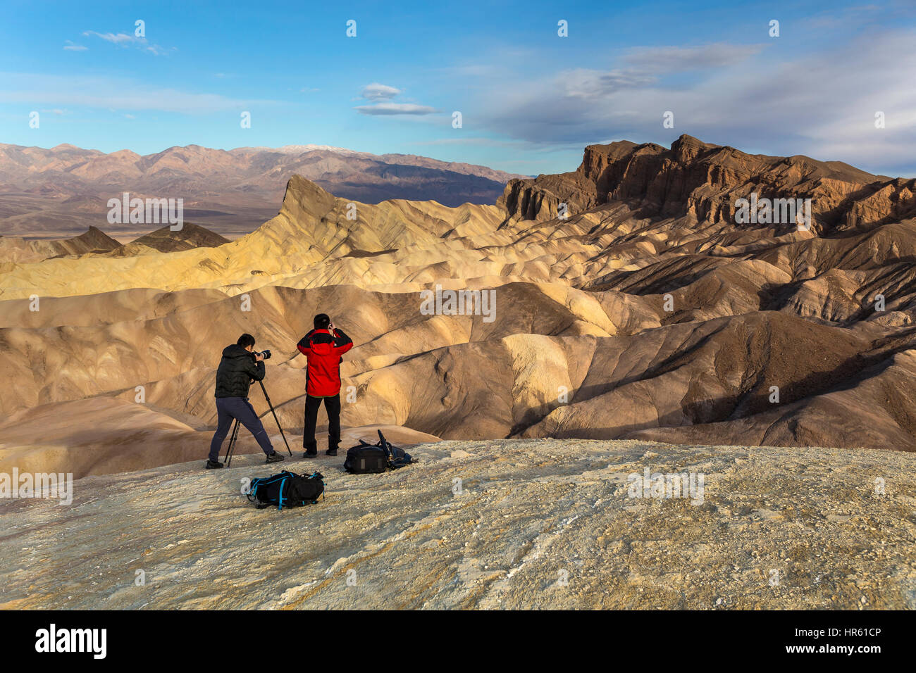 Les photographes, les touristes, Zabriskie Point Zabriskie point, Death Valley National Park, Death Valley, California, United States, Amérique du Nord Banque D'Images