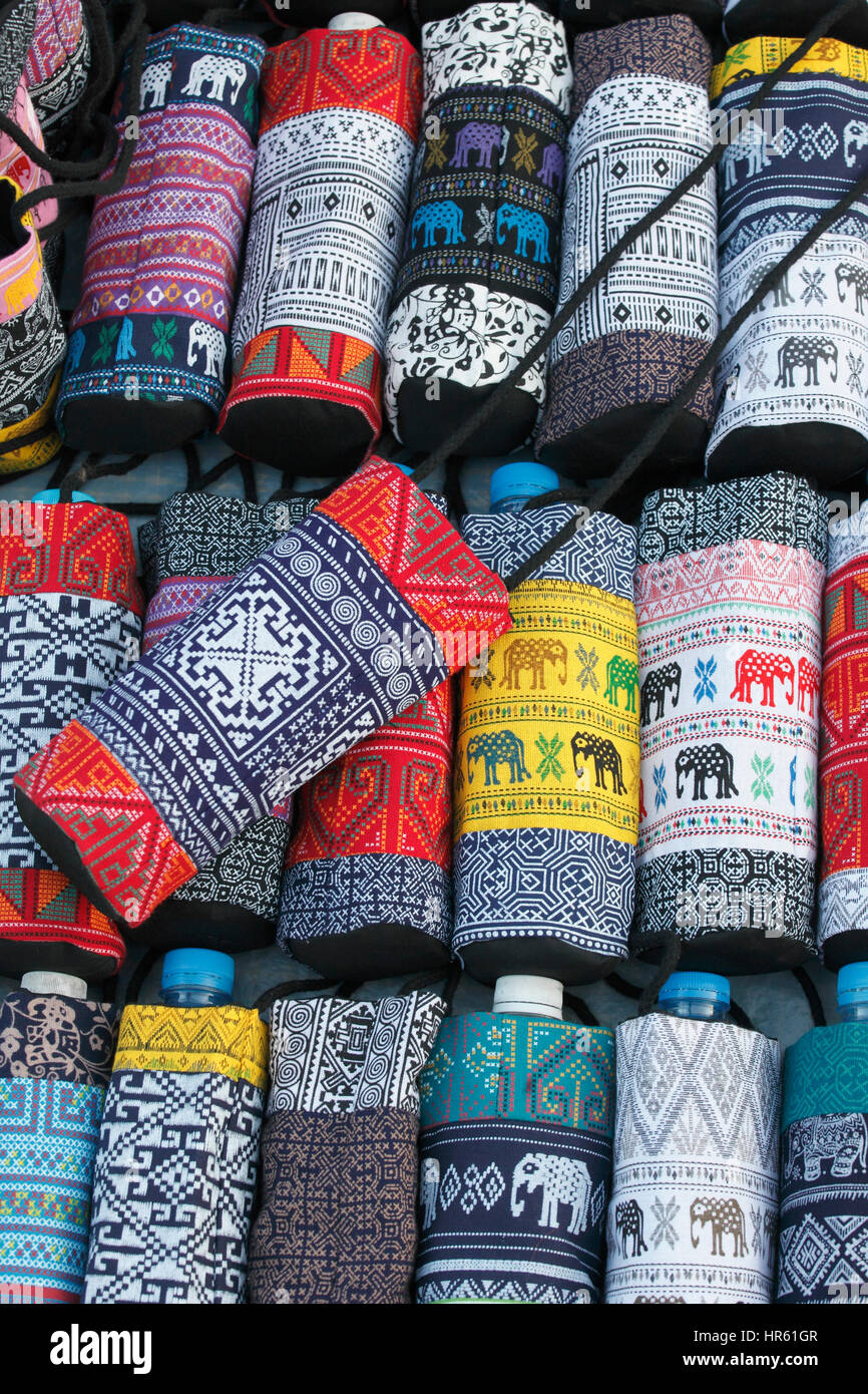 Le Laos, Luang Prabang, marché de nuit, de l'artisanat, Banque D'Images