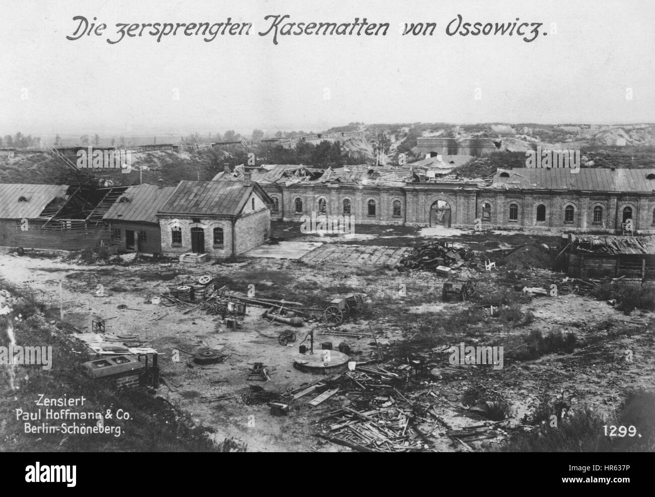 Rubbled Ossowicz reste de la bombarde, de la Pologne, pendant la Première Guerre mondiale, 1915. À partir de la Bibliothèque publique de New York. Banque D'Images