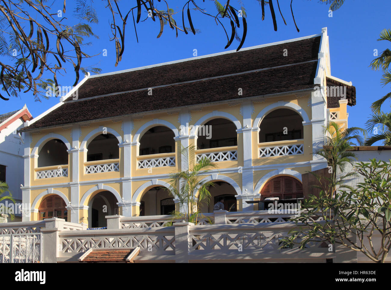 Laos, Luang Prabang, patrimoine, architecture coloniale Française Banque D'Images