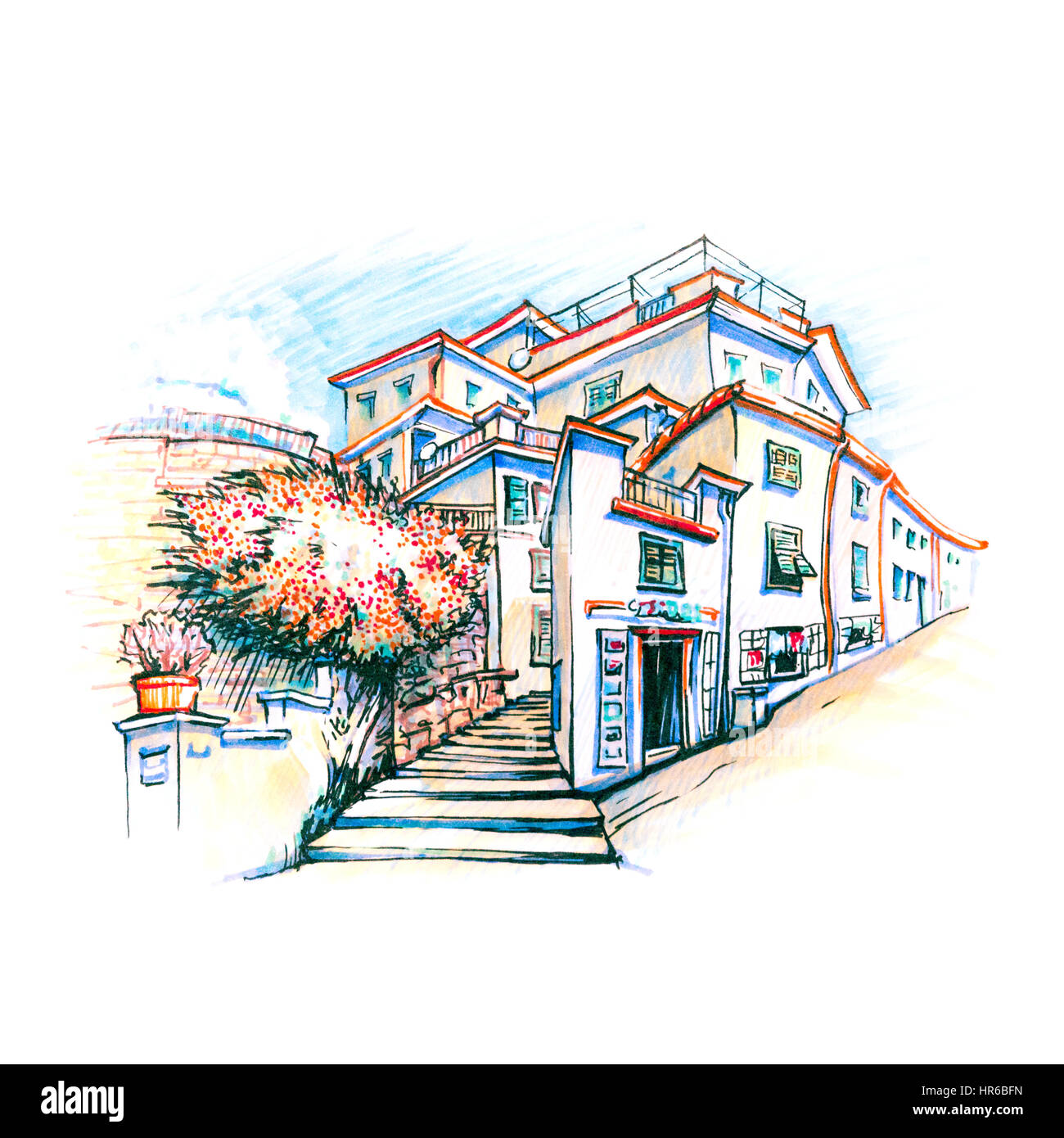 Maisons colorées à Manarola, Ligury, Italie Banque D'Images
